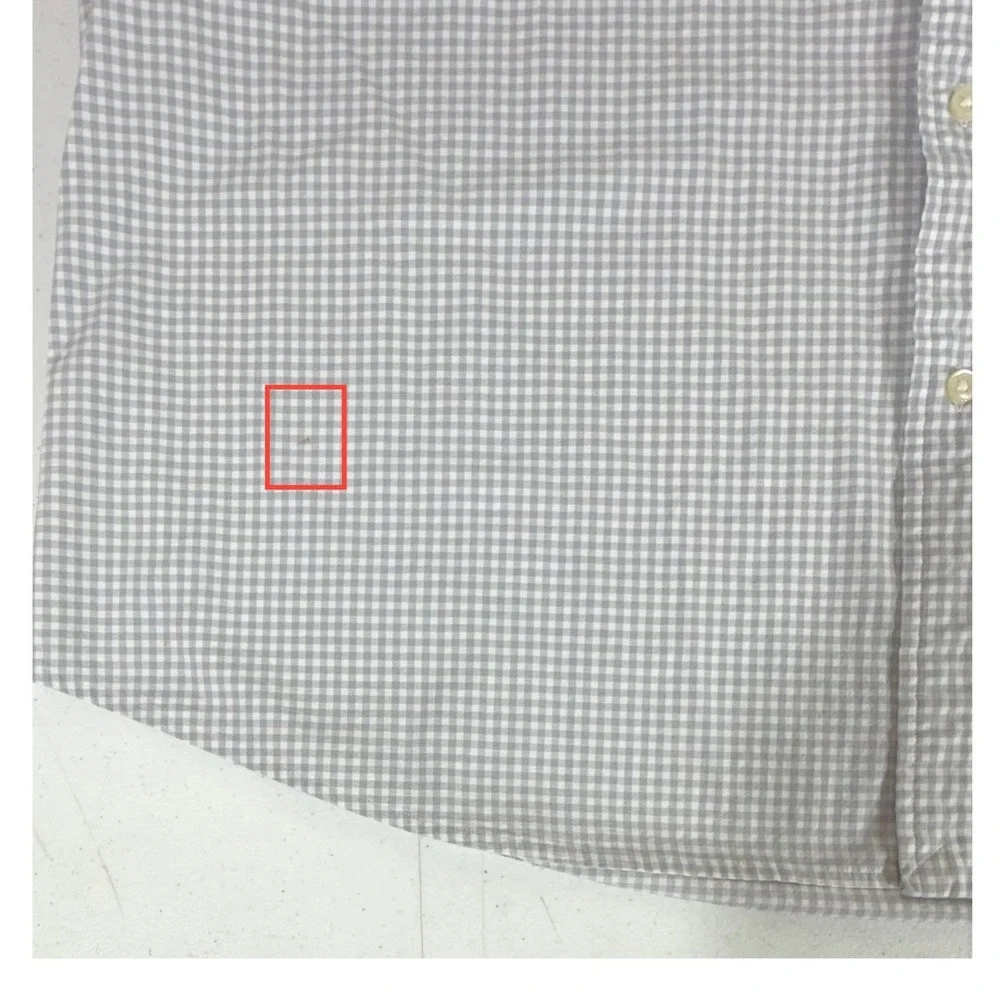 Polo Ralph Lauren Button Down Size XL Grey Gingham Classic Fit Cotton Blend READ